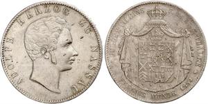2 Thaler Ducado de Nassau (1806 - 1866) Plata Adolfo de Luxemburgo