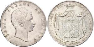 2 Thaler Ducado de Nassau (1806 - 1866) Plata Adolfo de Luxemburgo