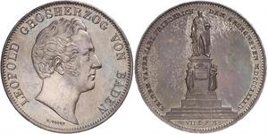 2 Thaler Gran Ducado de Baden (1806-1918) Plata Leopoldo I de Baden(1790 – 1852)