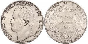 2 Thaler Hesse-Darmstadt (1806 - 1918) Plata Luis II de Hesse-Darmstadt