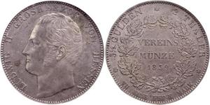 2 Thaler Hesse-Darmstadt (1806 - 1918) Plata Luis II de Hesse-Darmstadt