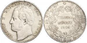 2 Thaler Hesse-Darmstadt (1806 - 1918) Plata Luis II de Hesse-Darmstadt
