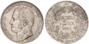 2 Thaler Hesse-Darmstadt (1806 - 1918) Plata Luis II de Hesse-Darmstadt