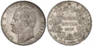 2 Thaler Hesse-Darmstadt (1806 - 1918) Plata Luis II de Hesse-Darmstadt