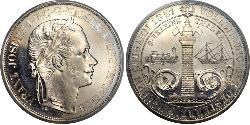 2 Thaler Imperio austríaco (1804-1867) Plata Franz Joseph I (1830 - 1916)