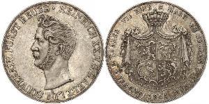 2 Thaler Principado de Reuss (línea mayor) (1778 - 1918) Plata Enrique XX de Reuss-Greiz