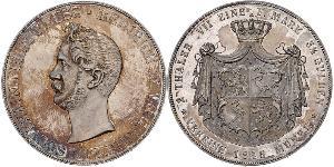 2 Thaler Principado de Reuss (línea mayor) (1778 - 1918) Plata Enrique XX de Reuss-Greiz