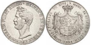 2 Thaler Principado de Reuss (línea mayor) (1778 - 1918) Plata Enrique XX de Reuss-Greiz