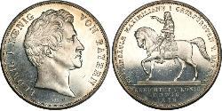 2 Thaler Reino de Baviera (1806 - 1918) Plata Luis I de Baviera(1786 – 1868)