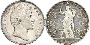 2 Thaler Reino de Baviera (1806 - 1918) Plata Luis I de Baviera(1786 – 1868)