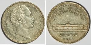 2 Thaler Reino de Baviera (1806 - 1918) Plata Maximiliano II de Baviera(1811 - 1864)