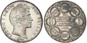2 Thaler Reino de Baviera (1806 - 1918) Plata Luis I de Baviera(1786 – 1868)