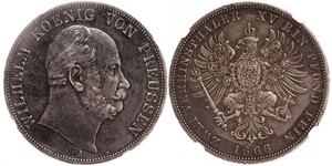 2 Thaler Reino de Prusia (1701-1918) Plata Wilhelm I, German Emperor (1797-1888)