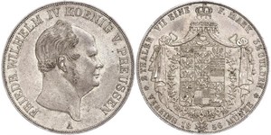 2 Thaler Reino de Prusia (1701-1918) Plata Federico Guillermo IV de Prusia (1795 - 1861)