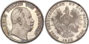 2 Thaler Reino de Prusia (1701-1918) Plata Wilhelm I, German Emperor (1797-1888)