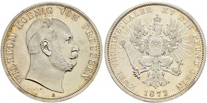 2 Thaler Reino de Prusia (1701-1918) Plata Wilhelm I, German Emperor (1797-1888)