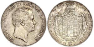 2 Thaler Reino de Prusia (1701-1918) Plata Federico Guillermo IV de Prusia (1795 - 1861)