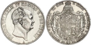 2 Thaler Reino de Prusia (1701-1918) Plata Federico Guillermo IV de Prusia (1795 - 1861)