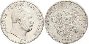 2 Thaler Reino de Prusia (1701-1918) Plata Wilhelm I, German Emperor (1797-1888)