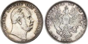 2 Thaler Reino de Prusia (1701-1918) Plata Wilhelm I, German Emperor (1797-1888)