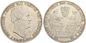 2 Thaler Reino de Sajonia (1806 - 1918) Plata Federico Augusto II de Sajonia