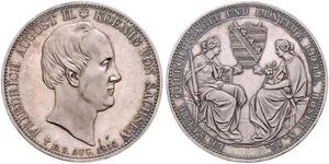 2 Thaler Reino de Sajonia (1806 - 1918) Plata Federico Augusto II de Sajonia