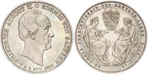 2 Thaler Reino de Sajonia (1806 - 1918) Plata Federico Augusto II de Sajonia