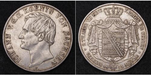 2 Thaler Reino de Sajonia (1806 - 1918) Plata 