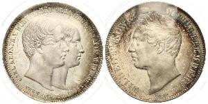 2 Thaler Reino de Wurtemberg (1806-1918) Plata Guillermo I de Wurtemberg