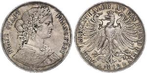 2 Thaler States of Germany Plata 
