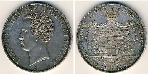 2 Thaler Anhalt (1806 - 1918) Silber Leopold IV. Friedrich (Anhalt-Dessau)(1794 – 1871)