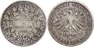 2 Thaler Freie Stadt Frankfurt Silber 