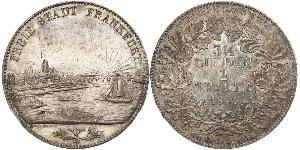 2 Thaler Freie Stadt Frankfurt Silber 