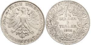 2 Thaler Freie Stadt Frankfurt Silber 