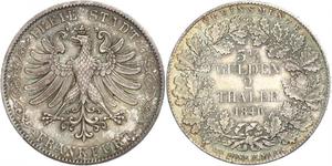 2 Thaler Freie Stadt Frankfurt Silber 