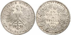 2 Thaler Freie Stadt Frankfurt Silber 