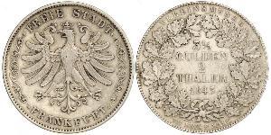2 Thaler Freie Stadt Frankfurt Silber 