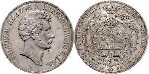 2 Thaler Herzogtum Braunschweig (1815 - 1918) Silber Wilhelm (Braunschweig)