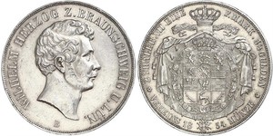 2 Thaler Herzogtum Braunschweig (1815 - 1918) Silber Wilhelm (Braunschweig)