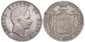 2 Thaler Herzogtum Nassau (1806 - 1866) Silber Adolph (Luxemburg)