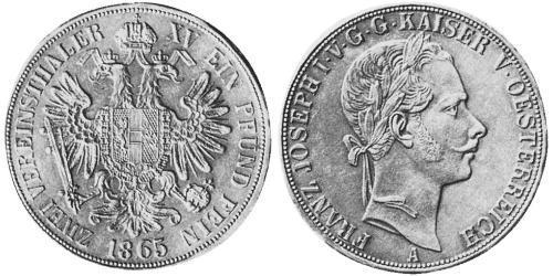 2 Thaler Kaisertum Österreich (1804-1867) Silber 