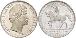 2 Thaler Königreich Bayern (1806 - 1918) Silber Ludwig I. (Bayern)(1786 – 1868)
