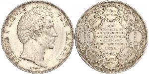 2 Thaler Königreich Bayern (1806 - 1918) Silber Ludwig I. (Bayern)(1786 – 1868)