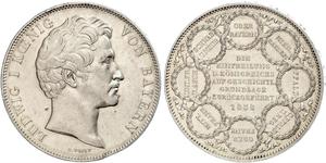 2 Thaler Königreich Bayern (1806 - 1918) Silber Ludwig I. (Bayern)(1786 – 1868)