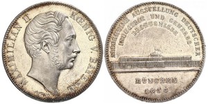 2 Thaler Königreich Bayern (1806 - 1918) Silber Maximilian II. Joseph (Bayern)(1811 - 1864)
