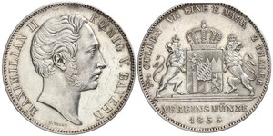 2 Thaler Königreich Bayern (1806 - 1918) Silber Maximilian II. Joseph (Bayern)(1811 - 1864)
