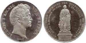 2 Thaler Königreich Bayern (1806 - 1918) Silber Ludwig I. (Bayern)(1786 – 1868)