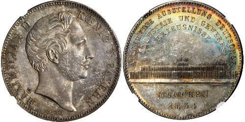 2 Thaler Königreich Bayern (1806 - 1918) Silber Maximilian II. Joseph (Bayern)(1811 - 1864)