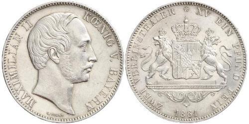 2 Thaler Königreich Bayern (1806 - 1918) Silber Maximilian II. Joseph (Bayern)(1811 - 1864)