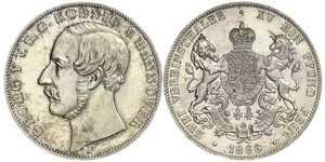 2 Thaler Königreich Hannover (1814 - 1866) Silber Georg V. (Hannover) (1819 - 1878)